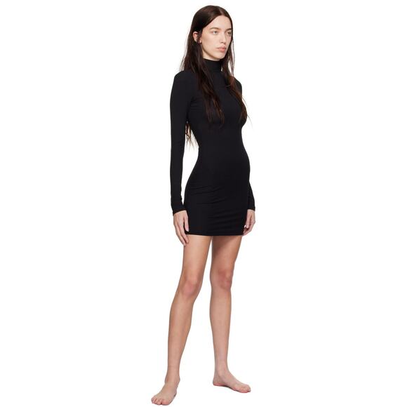 SKIMS Soft Lounge Turtleneck Mini Dress Onyx - XS - Picture 4 of 4